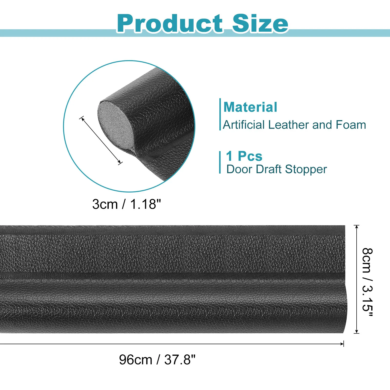 96 سنتيمتر مسودة الباب سدادة الباب السفلي شريط عازل قابل للتعديل من جانب واحد تحت الباب مشروع مانع مكافحة الرياح الباردة الحد من الضوضاء #2