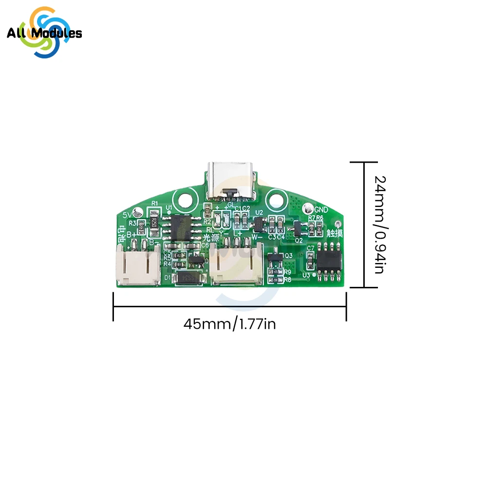 TYPE-C lampa biurkowa z obwodem USB ładująca nieskończenie ściemnialny moduł sterujący lampką nocną ładujący dotykowy Bi-kolorowa płyta