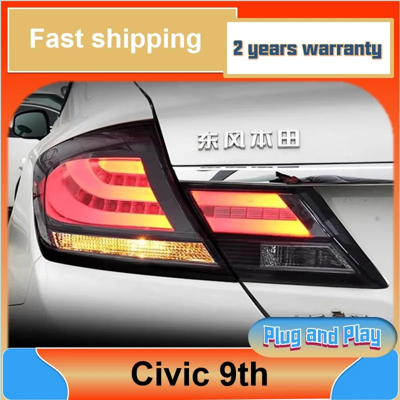 Car Styling for Honda Civic Taillight 2014-2015 Civic 9th Gen Tail Light DRL Fog Brake Turn Signal Reversing