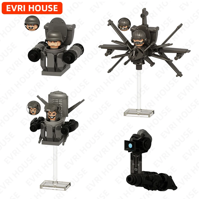 Toilet Man Mini Bricks Action Figures Fighter Toilet Man Suspended Toilet Man Assembly Building Blocks Toys for Children KDL833