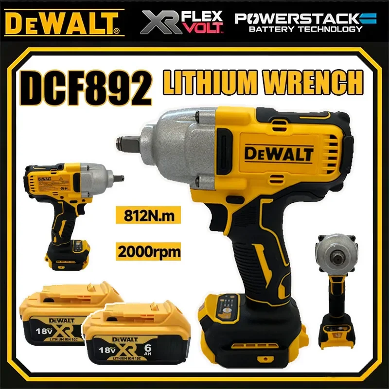 DEWALT DCF892 812N.m Brushless 1/2 Inch Cordless Impact Wrench, High Torque 3 Speed Electric Wrench Auto Repair Power Tools