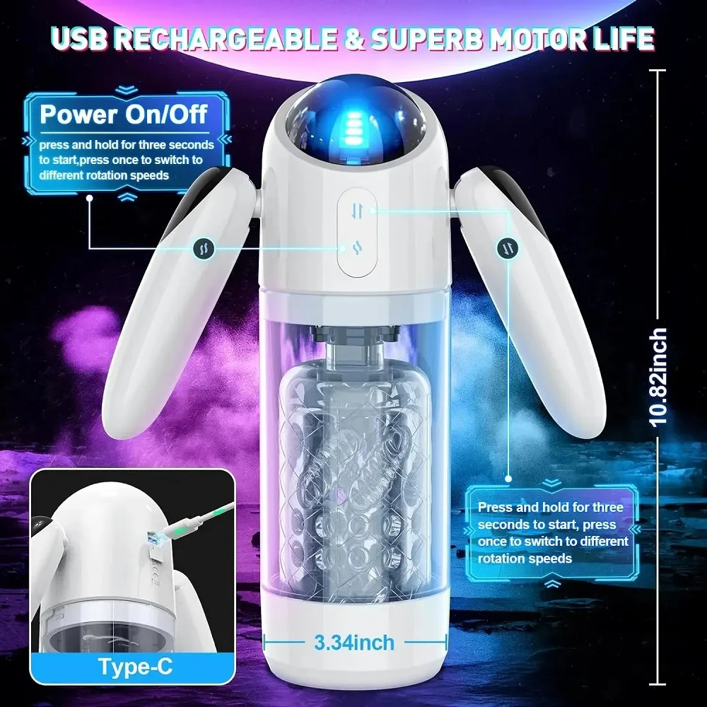 Drop Shipping Robot Male Masturbator Automatic Thrusting Masturbation cup Heating Artificial Vagina Sex Toy for Men Game Cup