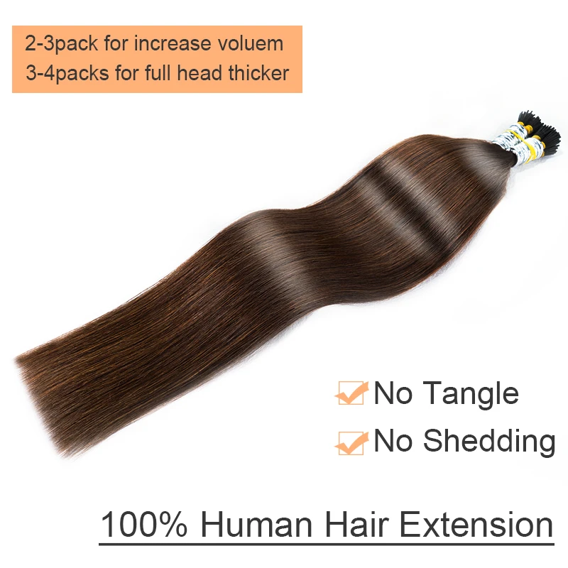Bone Straight I Tip Hair Extensions Natural 100% Real Human Fusion Hair Extensions Set Keratin Capsule Brown Blonde Color 18inch