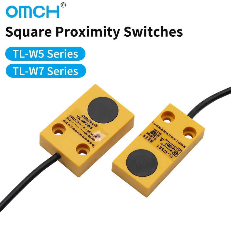 OMCH TL-W 5/7mm Metal Detection Small Square Switch DC 3-wire Inductive Proximity PNP NPN NO NC AC 2-wire