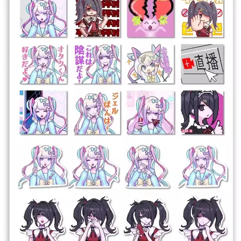 56 قطعة أنيمي مرساة فتاة ملصق لعبة شخصية المطر آمي تشان لطيف الديكور جراب هاتف السفر الأمتعة سكيت الشارات هدية