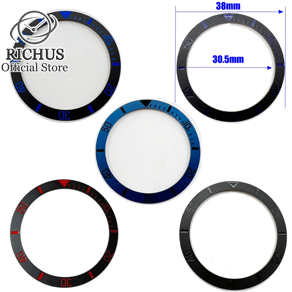 38mm*30.5mm Ceramic bezel bevel Bezel black bezel replaces sea Bezel Fit Automatic Movement Watch Case Replace Accessories Parts