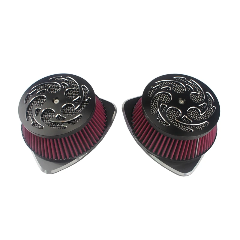 Big Sucker Dual Air Filter Swirl Air Intake Filtration For Suzuki Boulevard Boss M109R M109RZ M109 VTR1800 VLR1800 06-19