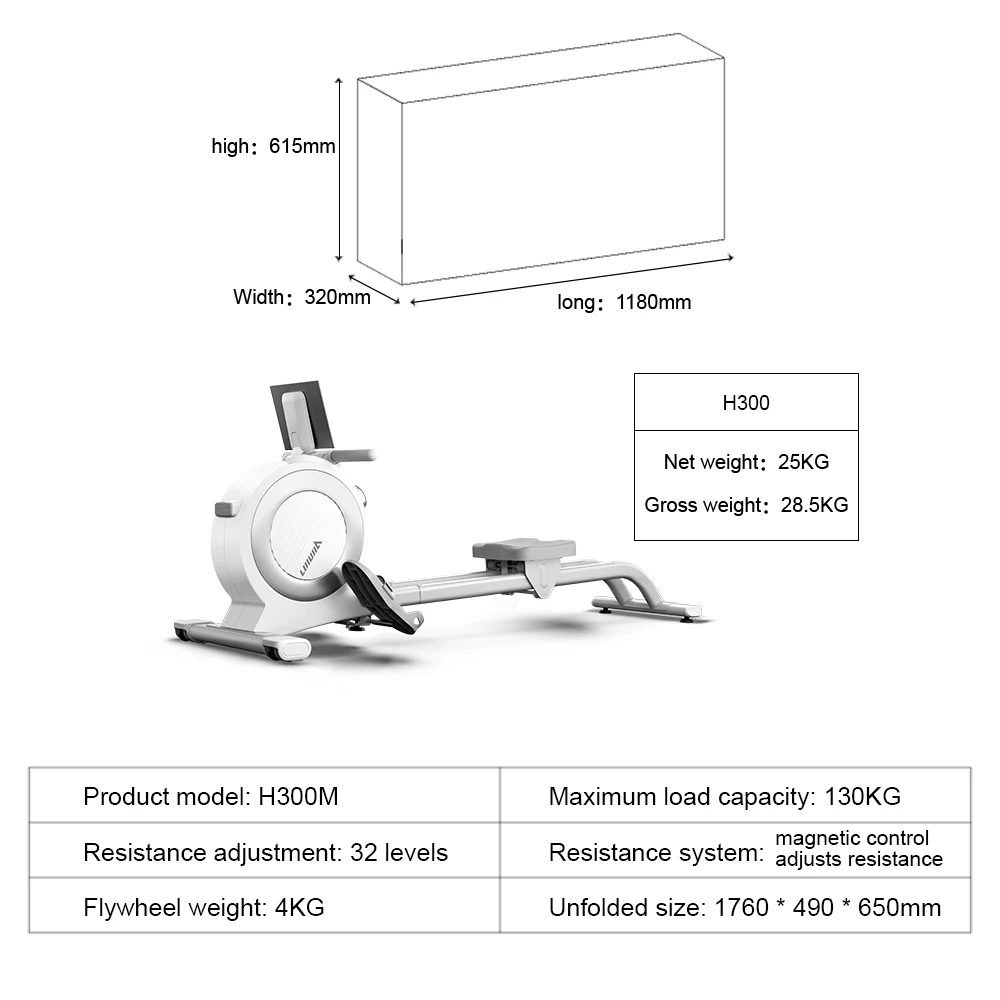 New Home Use High Quality Concept 2 Adjustable 32 Levels Foldable Seated Water Resistance Rowing Machine