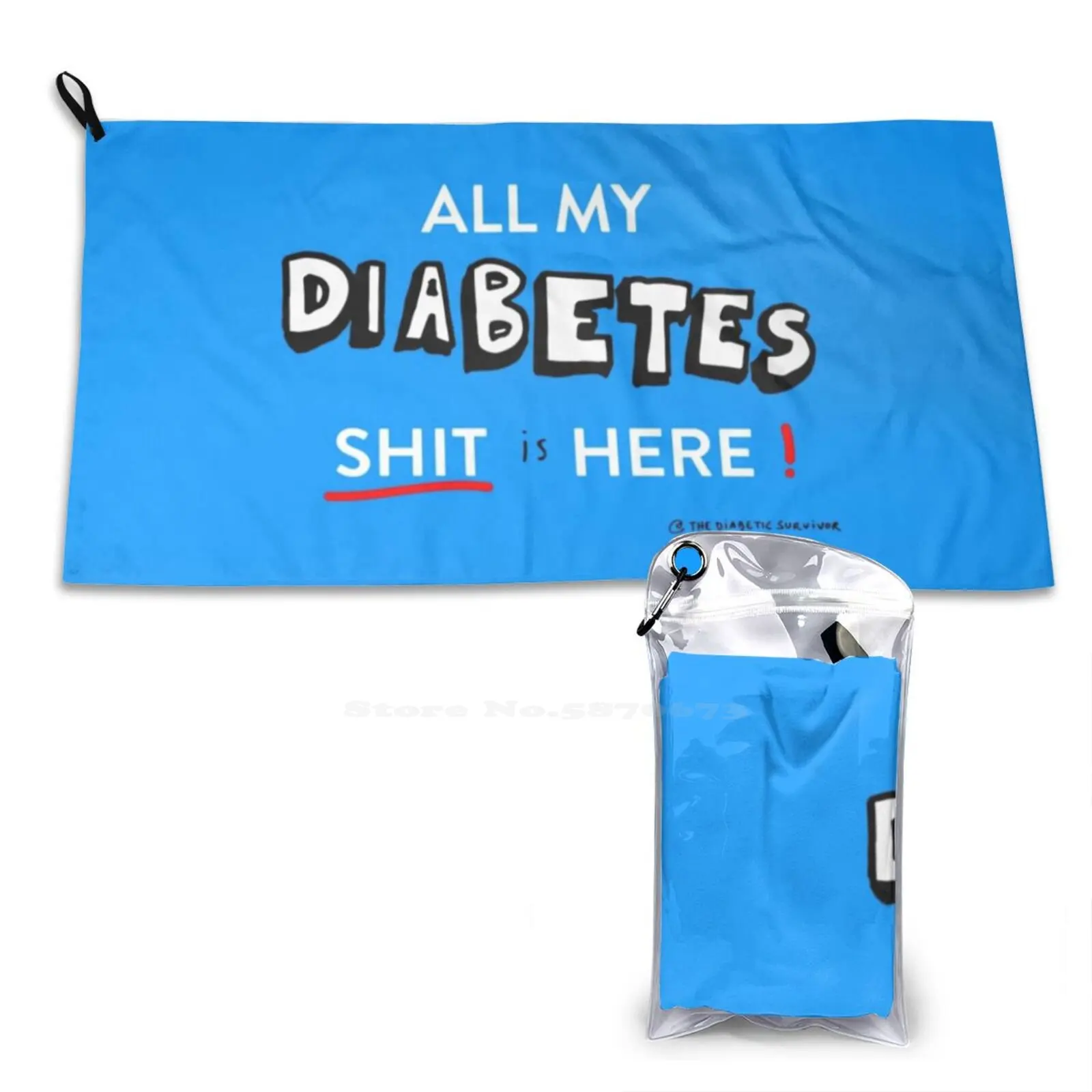 Diabetes : All My Diabetes Shit Is Here Soft Towel Quick Dry Beach Towel All My Diabetes Shit Is Here Diabetes Cases Diabetes