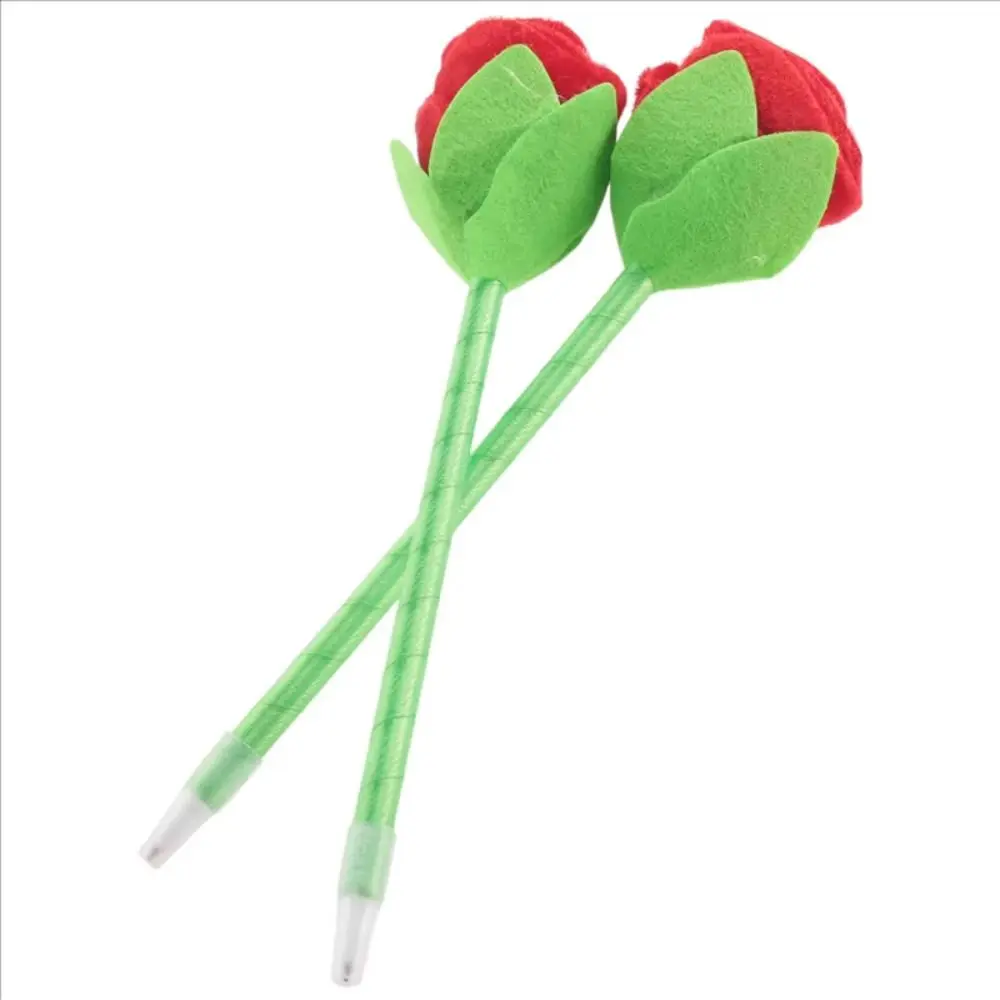 Smooth Writing Rose Flower Ballpoint Pens Valentine's Day Creative Stationery Cute Cartoon Design Pens Ballpoint Pen