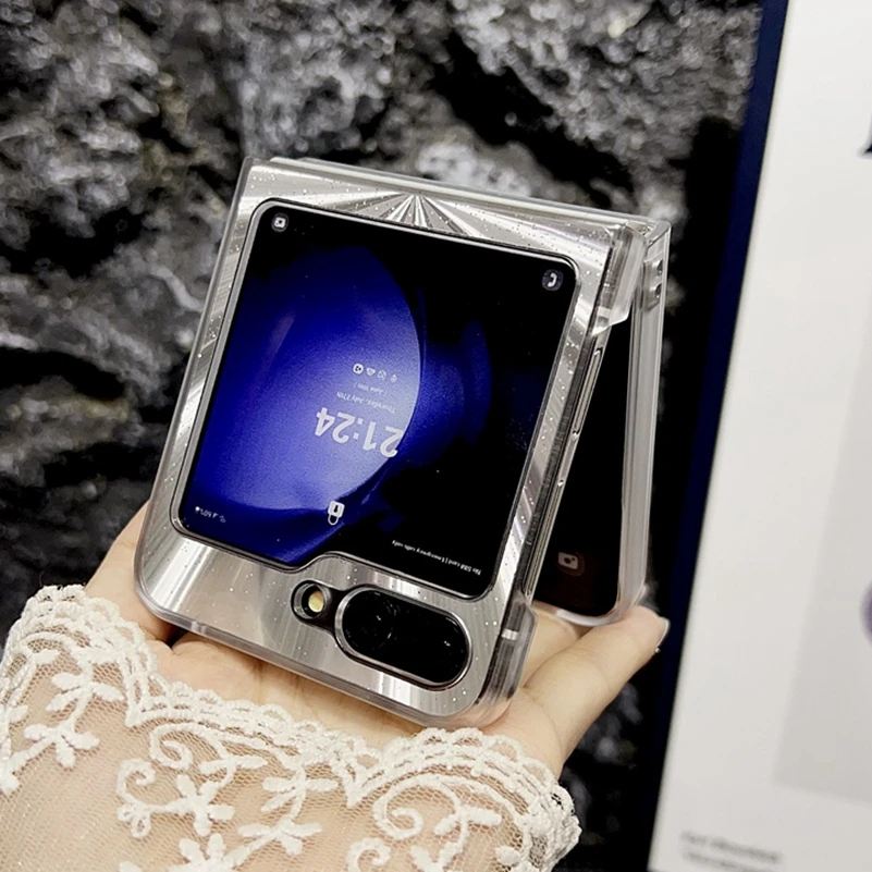 

Protection Cover For Samsung Galaxy Z Flip 7 6 5 4 3 For fold 7 6 5 4 Colorful Feather Aurora Case Slim Plating ShockproofLens