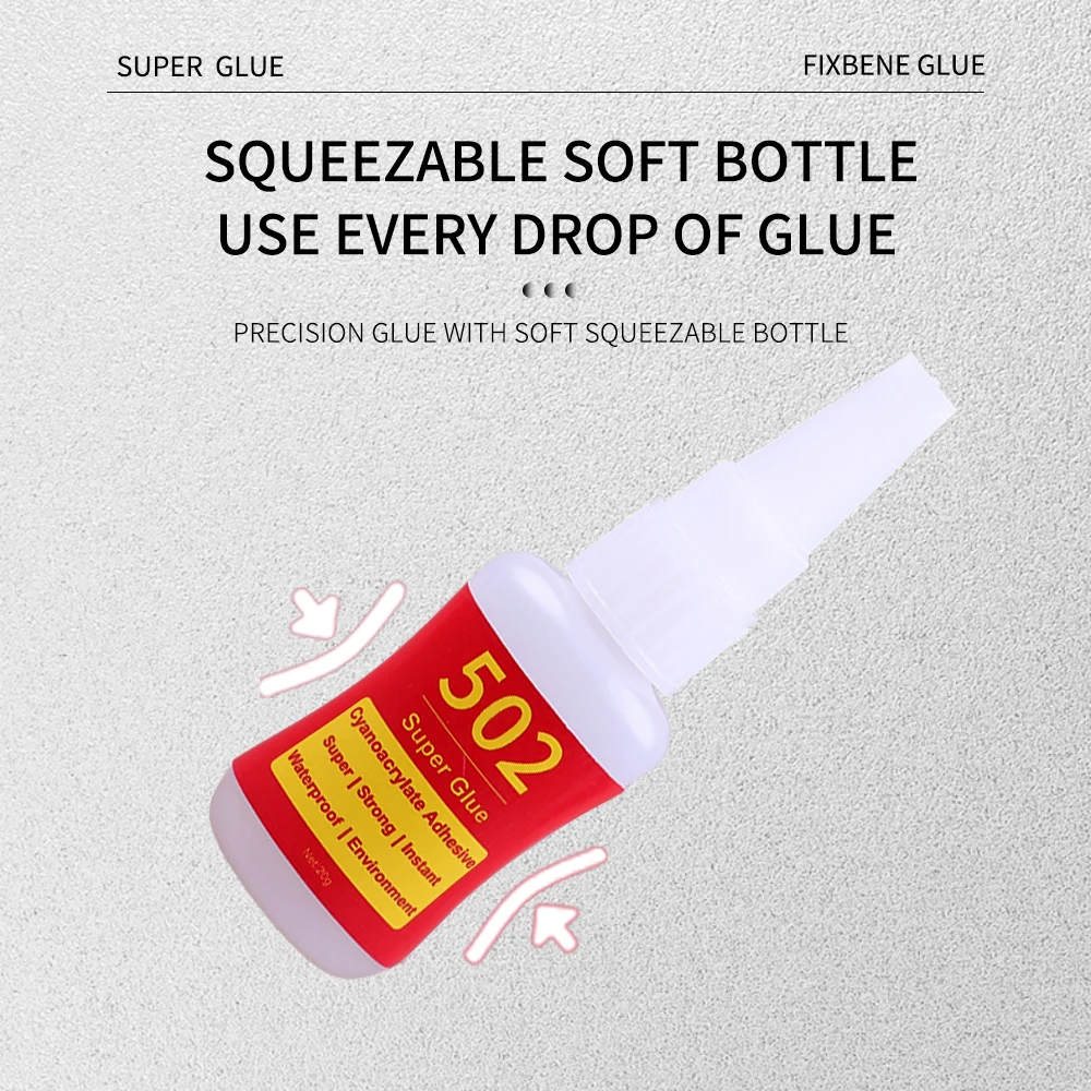 Powerful Super Glue 502 For All Materials Instant Strong Adhesive Clear Leather Rhinestone Plastic Wood Metal Glass Paper Model