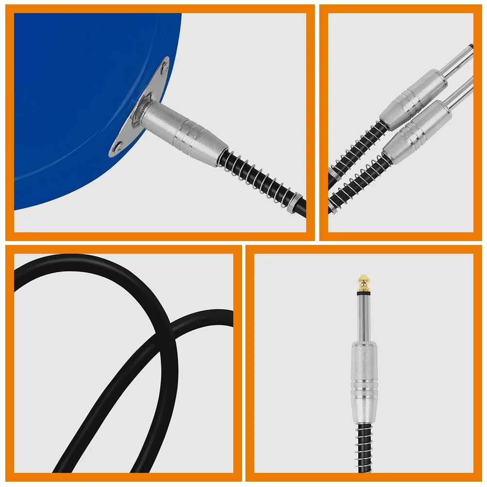 

6.35Mm Guitar Audio Cable Patch Bass Electric Durable Plastic Copper Wire Stable Reliable Connector Adapter For Amplifiers