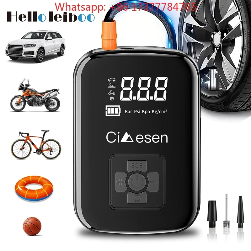 

Portable Electric Tire Inflation Car Bicycle Motorcycle Air Compressor Inflator 1pc Car Wireless Air Pump 150PSI US Shipping