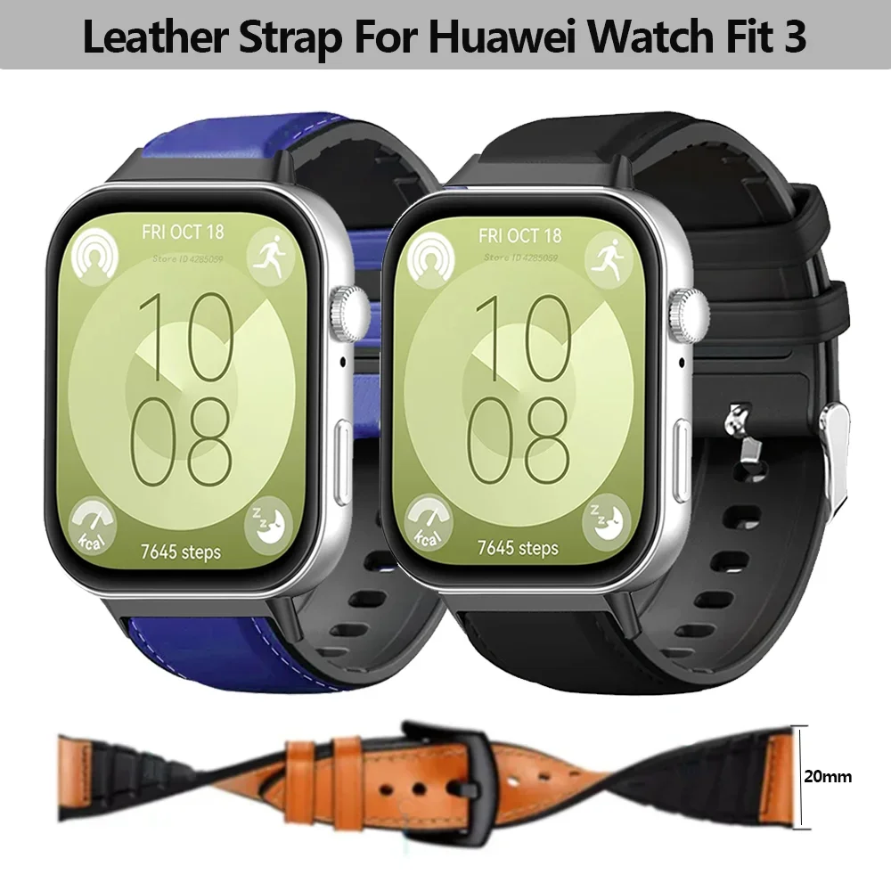 حزام سيليكون جلدي لساعة Huawei Watch Fit4 pro الذكية، حزام ساعة رياضي Correa لساعة Huawei Watch Fit3، ملحقات سوار