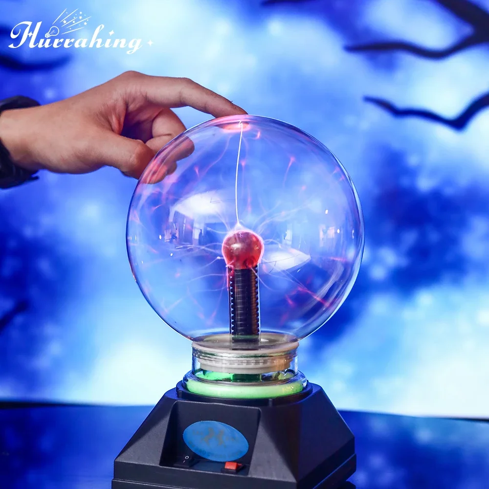 Music Box Plasma Ball Magic Light 8 Inch Crystal Plasma Ambiance Touch Sensor Christmas Party Cool Indoor Decoration Lights