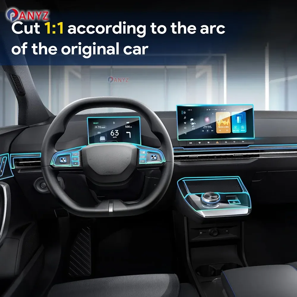 

Наклейка из ТПУ против царапин для MG Mulan MG4 2022 2023, внутренняя панель автомобиля, навигация, автомобильный интерьер, защитная пленка для экрана