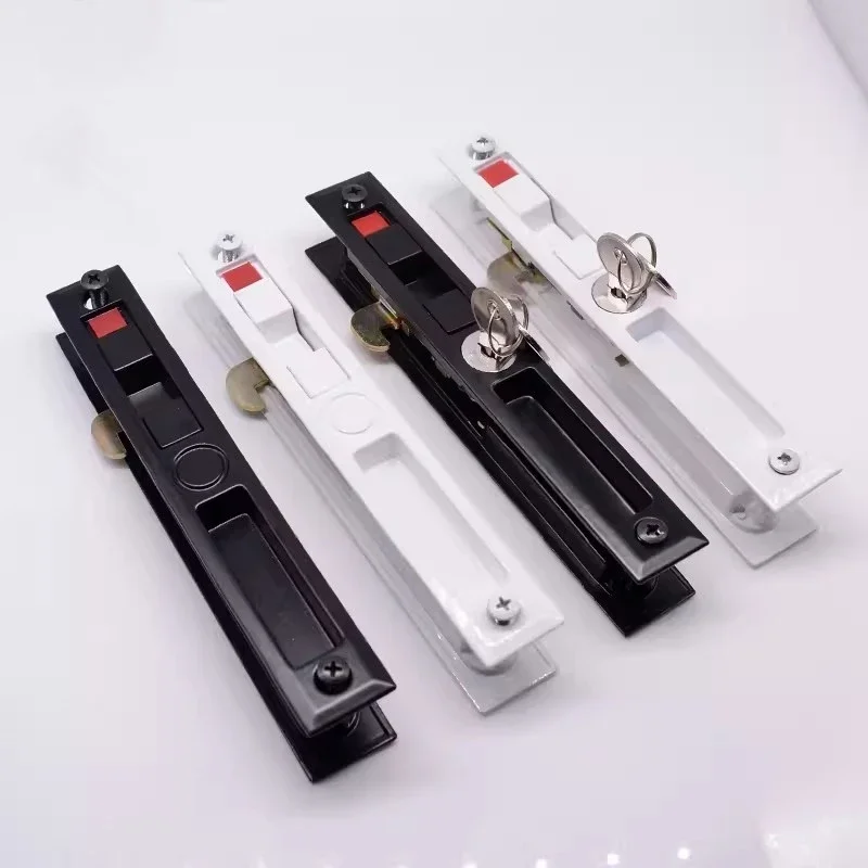 Sliding Door Window Handle Lock Hook Style Flush Mount Zinc Alloy Durable Sliding Door Sliding Window Lock Home Hardware