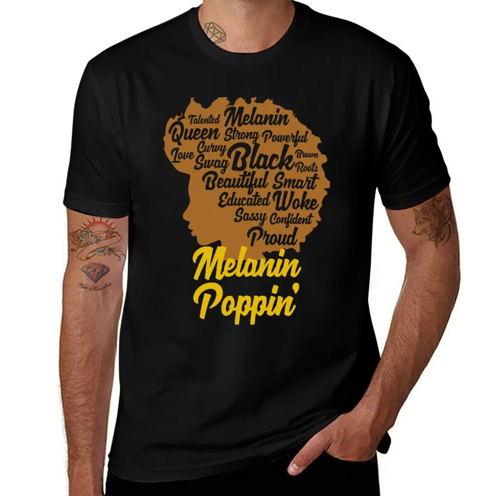 

Melanin Poppin' Cool Black Queen T-Shirt man tshirt t shirt man plain t shirts with prints T-Shirt