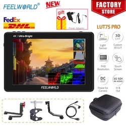 FEELWORLD New LUT7S PRO 7 Inch 2200nits DSLR Camera Field Monitor Ultra Bright 3D LUT Touch Screen 4K HDMI 3G-SDI Input Output