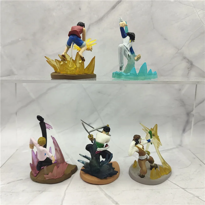 5Pcs/Set Anime One Piece Pvc Action Figure Luffy Sanji Zoro Kuzan Usopp Desktop Collectible Decoration Model Kids Doll Toys Gift