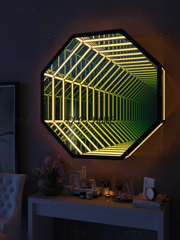 Modern new arrival decorative Polygon mirror lights  smart home bedside magical color changing