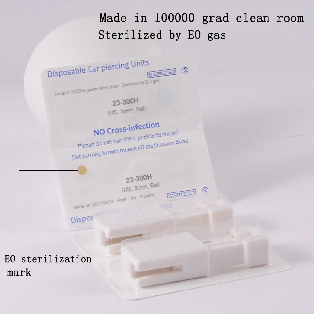 Disposable Ear Piercing Gun Unit Nickel Free Ear Studs Cup Clasp Safety for Baby Woman NO PAIN Sterilized Piercer Tool Machine view 2