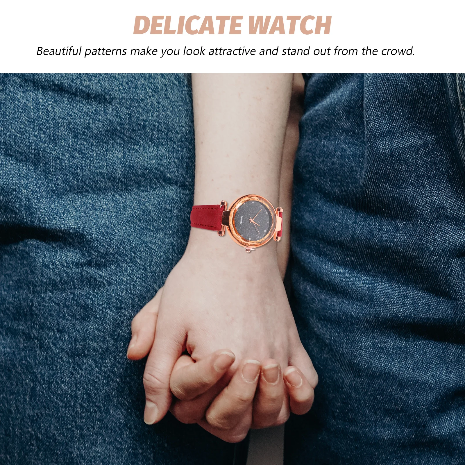 

Retro Luminous Quartz Watches Women Red Rhinestone Band Wristwatch Night Glow Timepiece Durable Ladies Accessories