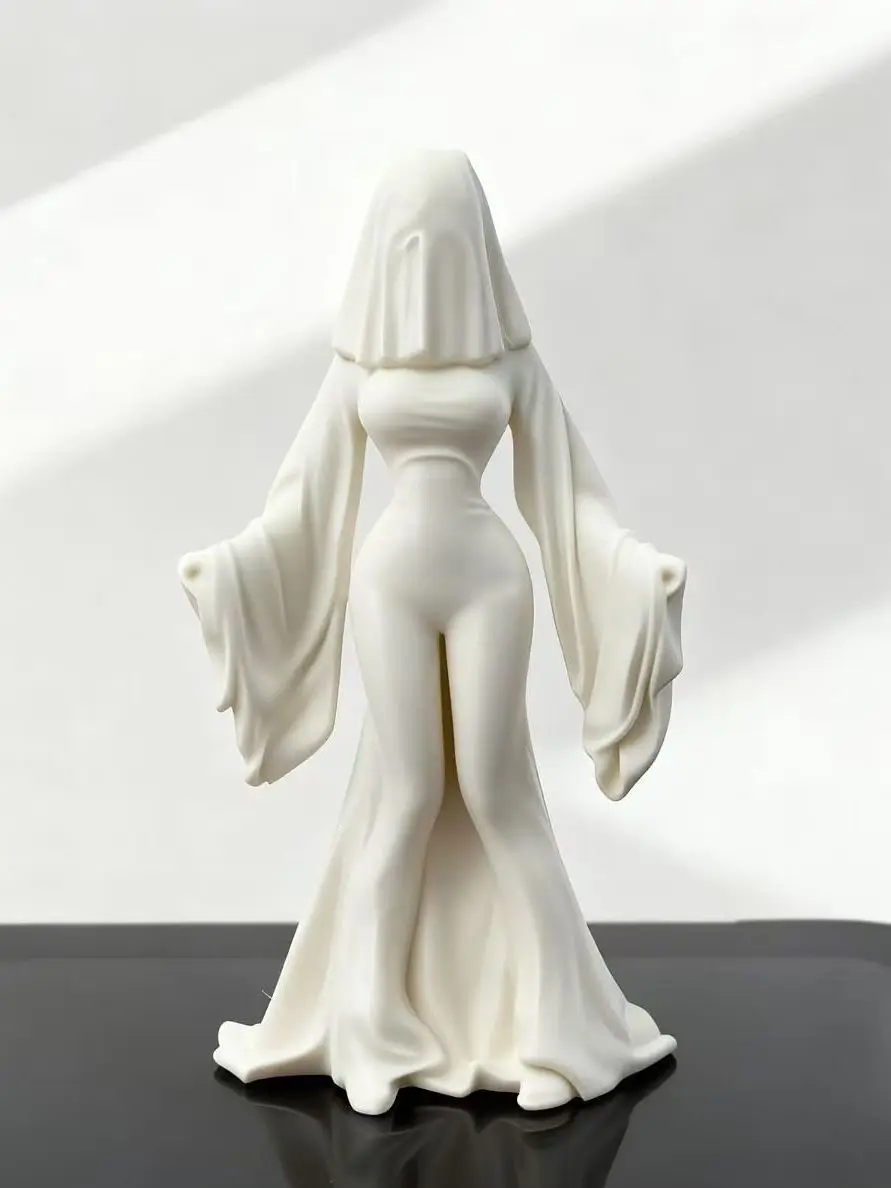 3D Printing Ghost Bride Ornament Sculpture Spiritual Art Desk Decor Ideal Ornament & Gift for Yoga Room Bedroom Living Room