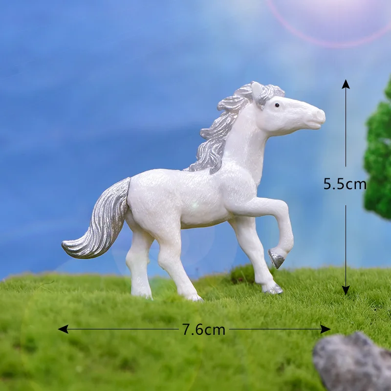 Figurines d'action de simulation de grand cheval pour enfants, modèle animal, jardin nickel é, figurine l'inventaire Auckland, cadeau pour la maison, jouets de décoration de bureau