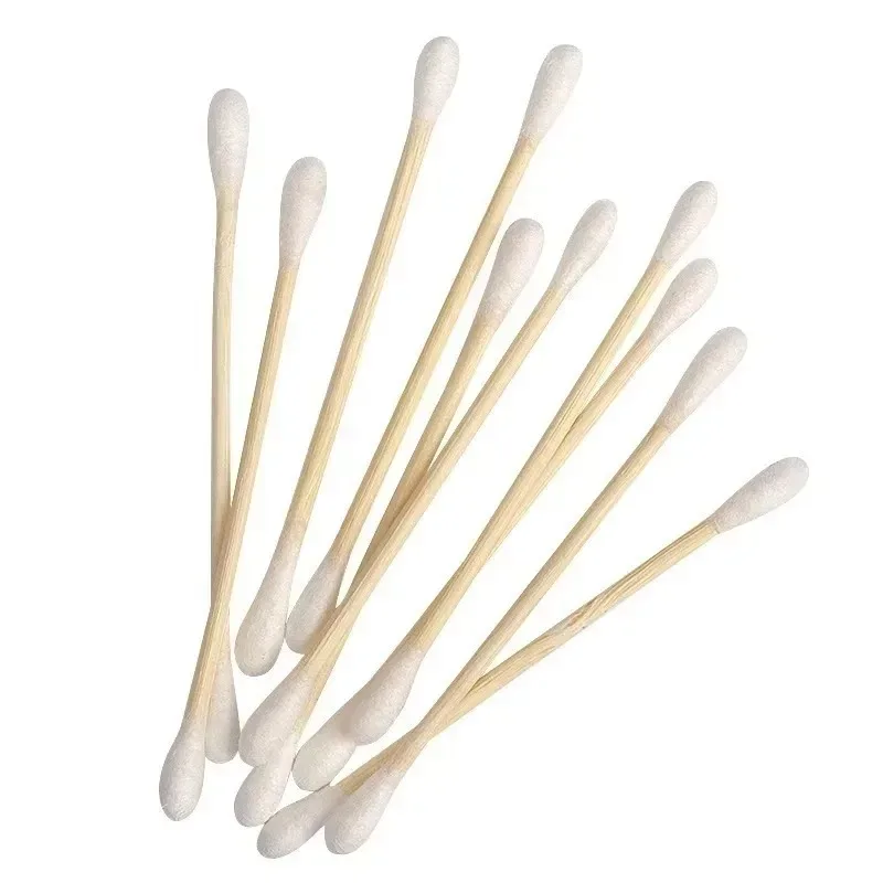 200/500/800pcs Double Head Wood Cotton Swab Nose Ears Cleaning  Women Makeup Tools Lipstik Cotton Buds Tip Sticks