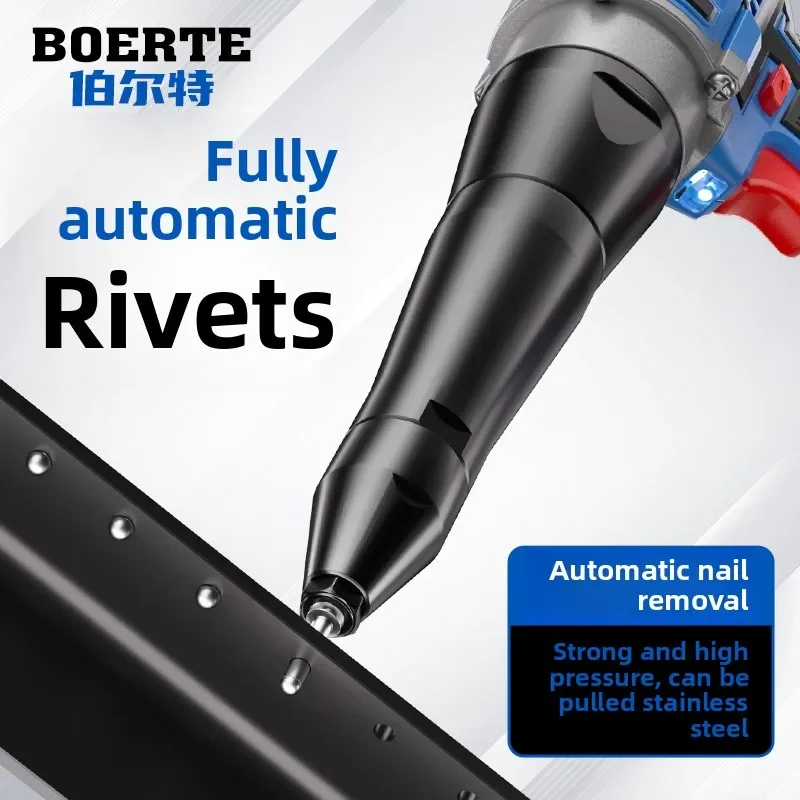 110V/220V Cordless Electric Rivet Gun Lithium Battery Powered Automatic Small Nut Riveter GH