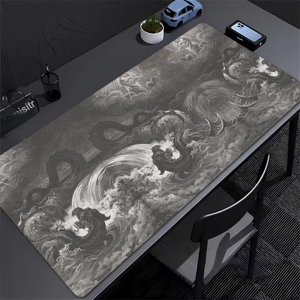 

Mythic Sea Serpent mousepad: Legendary Beasts Roil Divine Waves, Weaving an Epic Ocean Fantasy for Your Desk