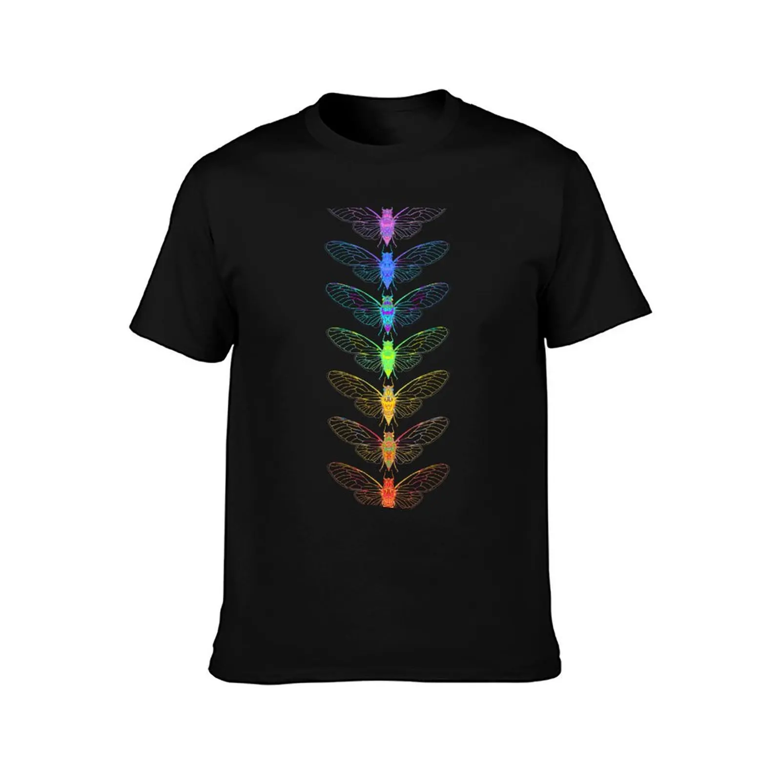 Cicada Stack Digital Drawing T-Shirt Fashion Simple Casual Tee Shirt T-Shirt