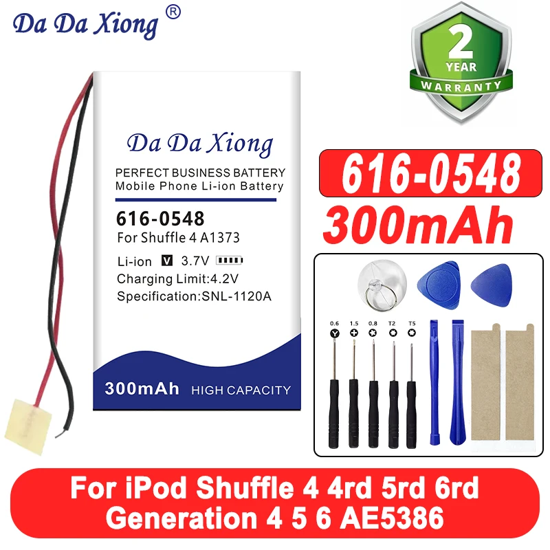 

Battery 616-0548 Replacement Bateria 616-0150 For ipod Shuffle 4 4rd 5rd 6rd Generation 4 5 6 AE5386 + Free Tools