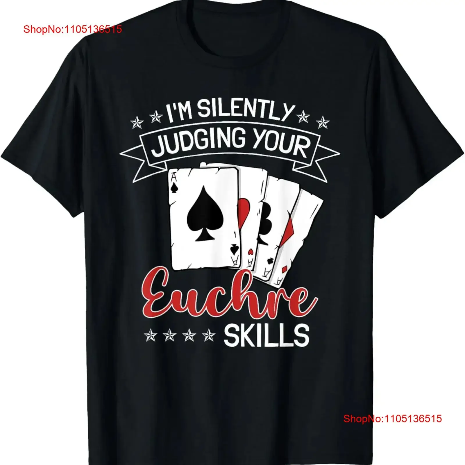 I'm Silently Judging Your Euchre Skills Card Game Lovers T Shirt  vintage Washed Top For Everyday Wear fashion Breathable