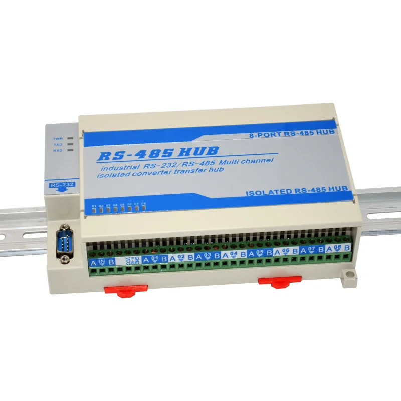 Lightning Protection Isolation Bidirectional 8CH 8Port RS485 Hub Sharing Repeater Device Splitter