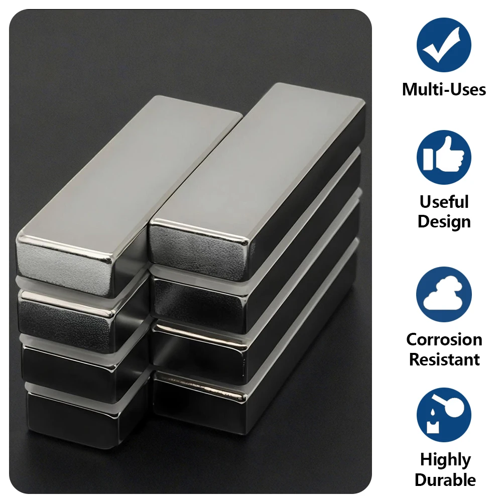 Powerful Neodymium Magnet N35 NdfeB Permanent Magnetic imanes Block Super Strong Fridge Magnets DIY 60x10x3 60x15x5  60x20x10mm