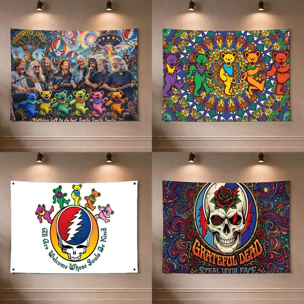 Rock Band G-Grateful Dead Flags Flag Soft Skin-friendly Durable Tapestry Outdoor Flaga Party Home Living Room Bedroom Decoration