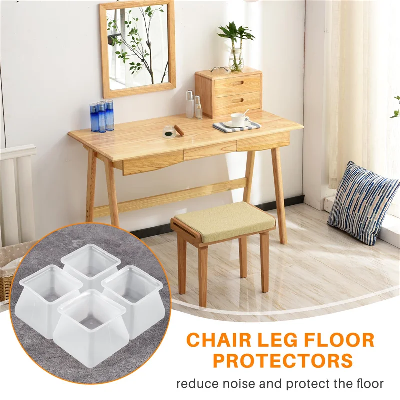

YWDZ-32Pcs Мебельный силиконовый защитный чехол - Квадратные силиконовые накладки на пол для ножек стула - Накладки на ножки стула Мебельные ножки стола