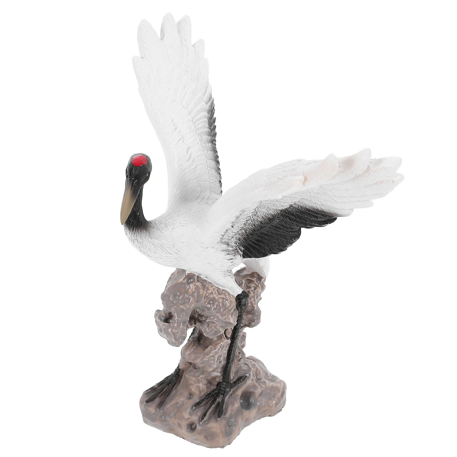 

Crane Statue Water Feature Decorative Red Crowned Garden Sculpture Fish Tank Bonsai Pond Mini Landscape Home Decoration Safe