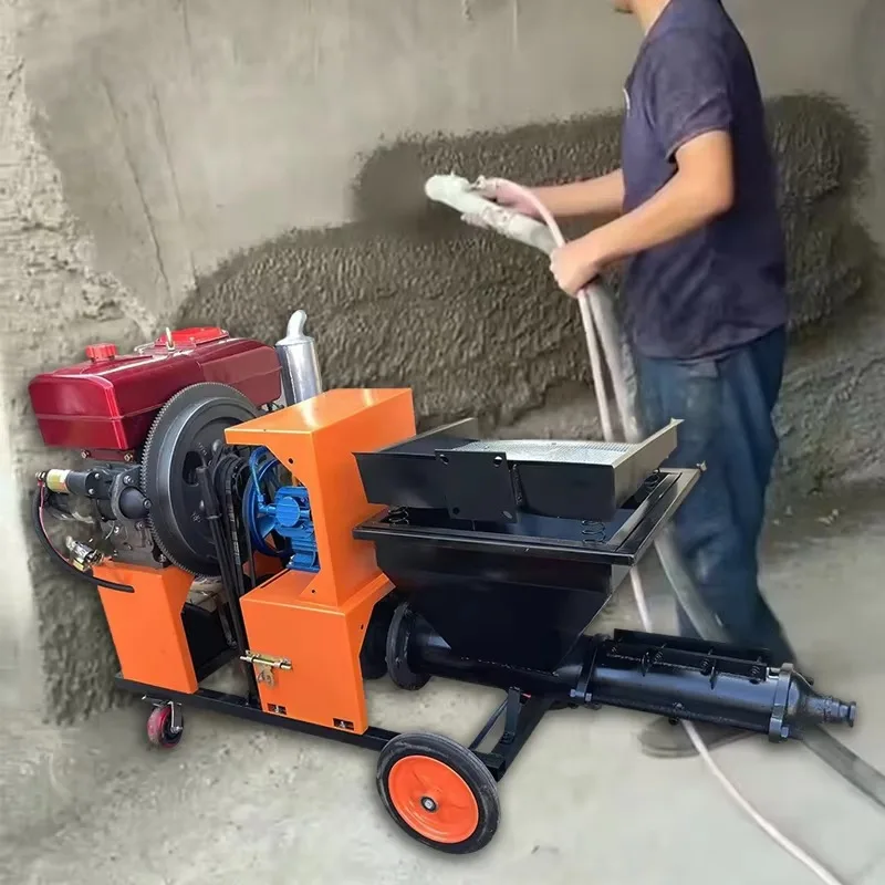 Customized Integrated Concrete Mixer Pump Cement Mortar Spray Pump Machine Mortar Spraying Equipment Construction Engineering