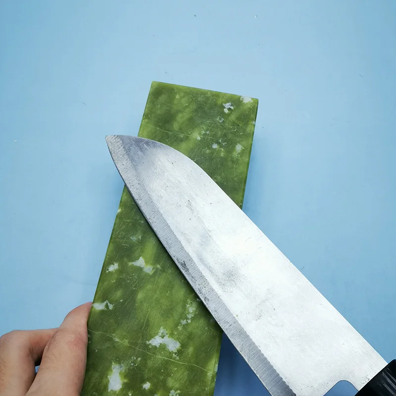 Natural Green Agate Sharpening Stone Whetstone Fine Grinding Polishing Shaved Bar Kitchen Knife Sharpener Honing Tool10000 Grit