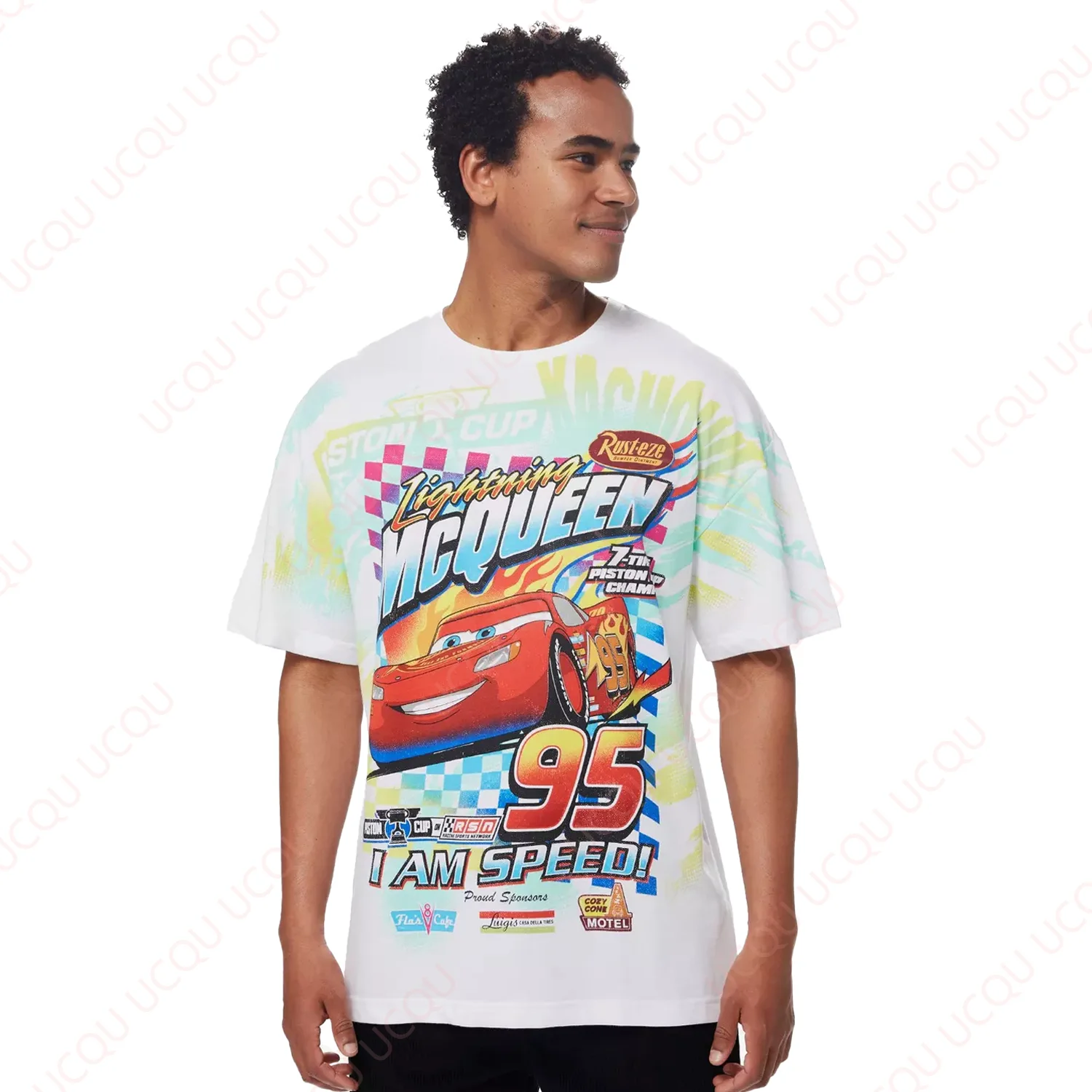 ديزني بيكسار سيارات البرق ماكوين سباق تي شيرت جديد الصيف للجنسين بلايز فضفاض المحملة رائجة البيع يساير الموضة تي شيرت غير رسمي #1