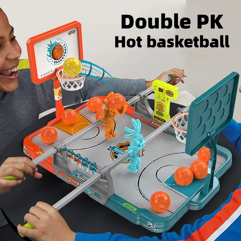 

Desktop Basketball Machine Fingertip Mini Basketball Stand Parent-child Interactive Ejection Shooting Toy Double Game Console