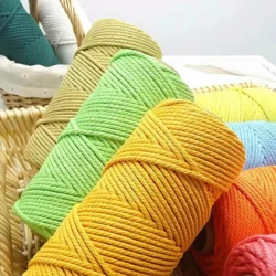 Multicolour 3mm 10Meters Macaroon Cotton Rope Macrame Colorful Thread for Handwork DIY Material Room Wall Hanging Decoration