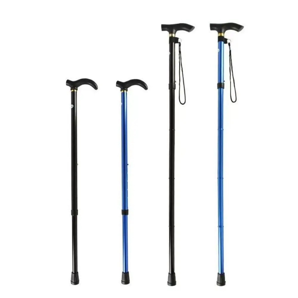 Lightweight Telescopic Trekking Stick Strengthen Adjustable Crutches Portable 5-Section Folding Canes for Adults Elderly People