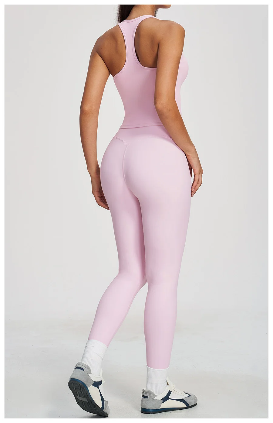 Yoga-Set 2-teilig Damen Fitness Sportbekleidung Naked Feel Sport-BH Gym Laufhose Po-Formende Leggings Workout-Outfit Activewear – Detail 13