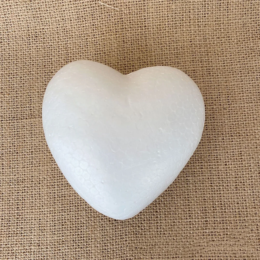 

12Pcs Heart Foam DIY Ornaments White Foam Ball Decoration Valentine Craft Supplies Handmade Art Accessories Heart Shape Model