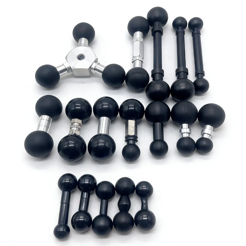 1 inch 25mm Ballhead to 13mm 15mm 17mm Adapter Dual Ball Mount Holder Transfer for Gopro Action Camera Smartphone GPS Bracket